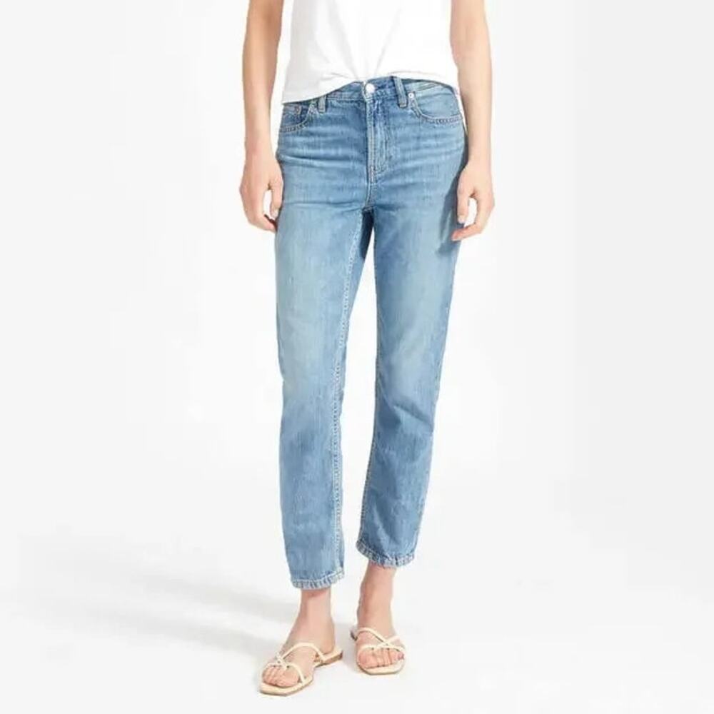 Everlane The Super Soft Relaxed Jean Women's 24 R Light Indigo Straight Leg NWOT